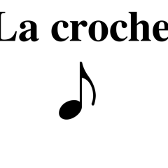 La croche, symbole de la musique, flotte sur un fond blanc.