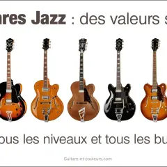 Une collection de guitares acoustiques jazz aux couleurs variées, parfaites pour tous les musiciens.