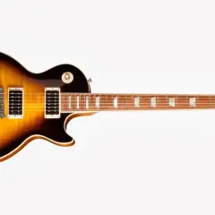 Diapason Gibson Les Paul Classic, un classique du rock avec son sunburst flamboyant.