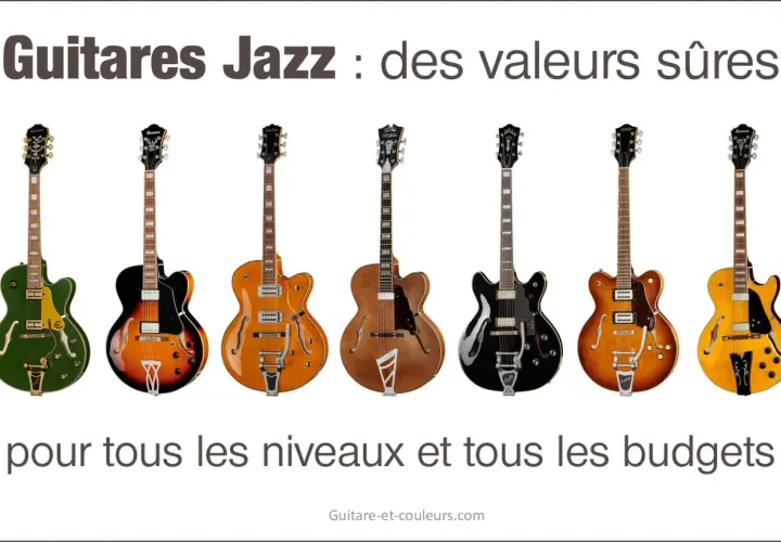 Une collection de guitares acoustiques jazz aux couleurs variées, parfaites pour tous les musiciens.