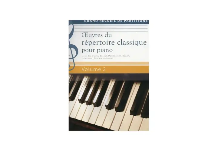 Partition de musique piano classique, volume 2, avec des œuvres de Liszt, Mozart, Schumann.