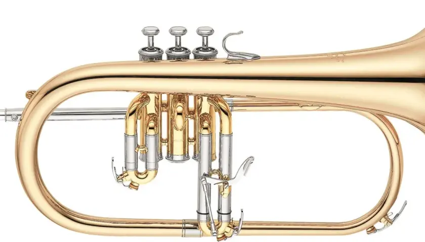 Un magnifique cornet à pistons doré, un instrument de musique de la famille trompette, prêt à jouer une mélodie entraînante.