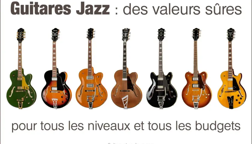 Une collection de guitares acoustiques jazz aux couleurs variées, parfaites pour tous les musiciens.