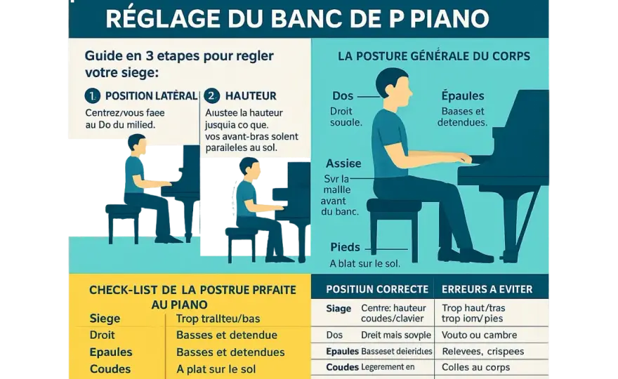 Posture au piano - s'asseoir sans tension ni crispation