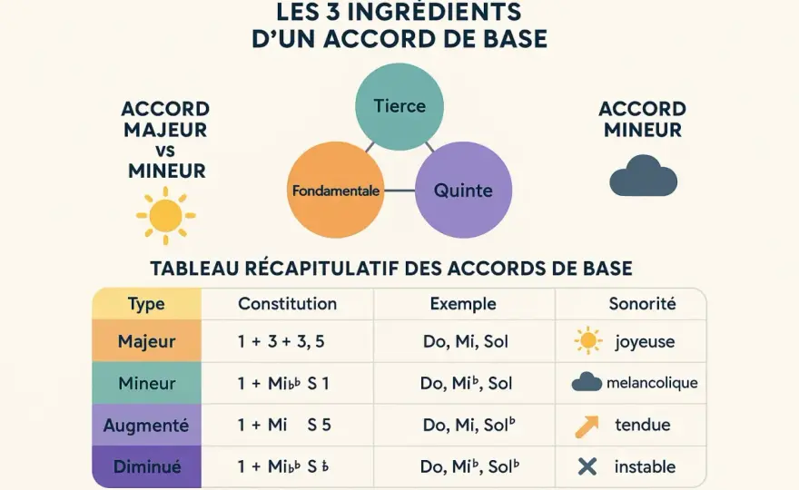 Accord majeur et mineur - bien les reconnaître à l'oreille