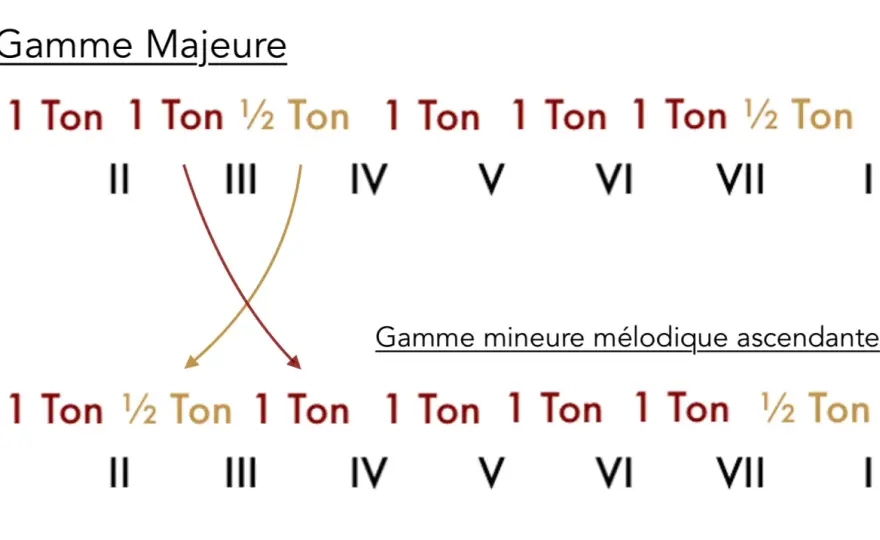 Gamme mineure mélodique - comprendre la montée et la descente