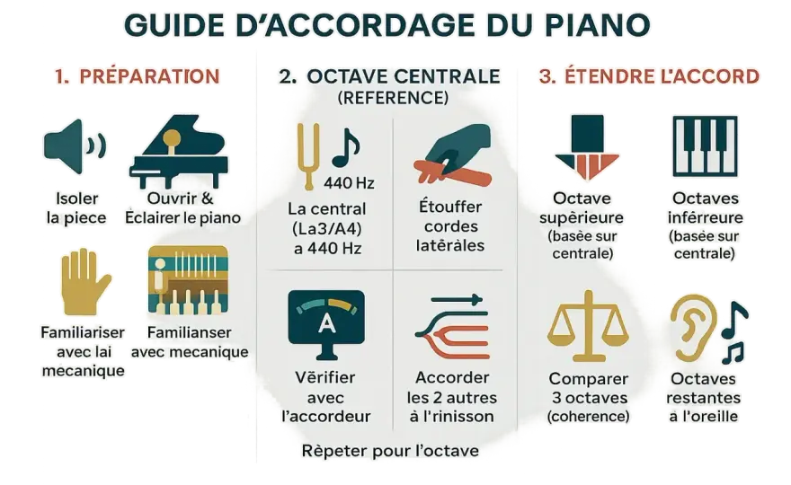 Accord de piano - fréquence, prix et bons repères