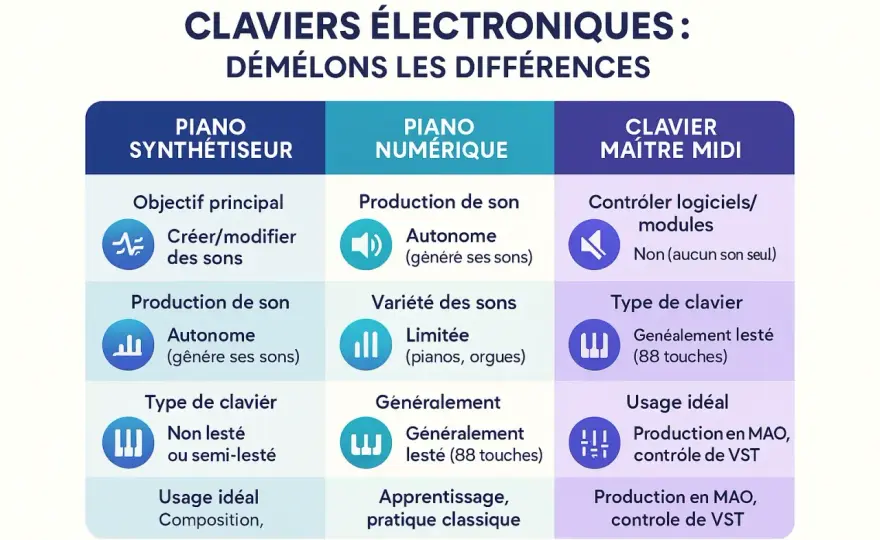 Piano numérique ou synthétiseur - comment choisir ?