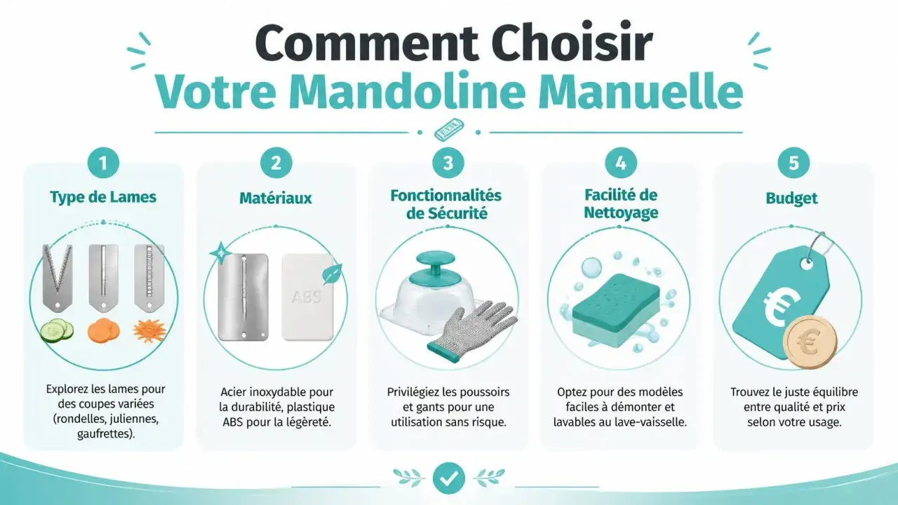 Guide pour choisir votre mandoline : lames, matériaux, sécurité, nettoyage et budget. Cet instrument de cuisine est essentiel.