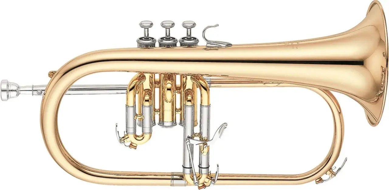 Un magnifique cornet à pistons doré, un instrument de musique de la famille trompette, prêt à jouer une mélodie entraînante.