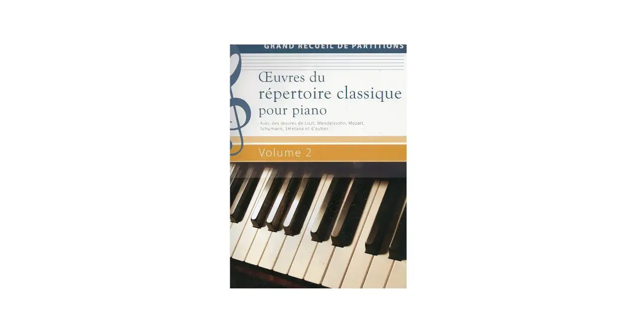 Partition de musique piano classique, volume 2, avec des œuvres de Liszt, Mozart, Schumann.